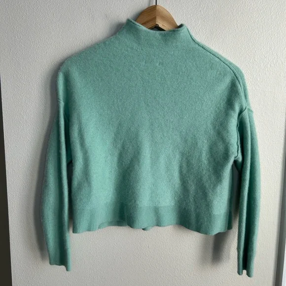 Anthropologie Pilcro 100% Cashmere Alani Mock Neck Sweater Mint Seafoam Green XS - Picture 9 of 9